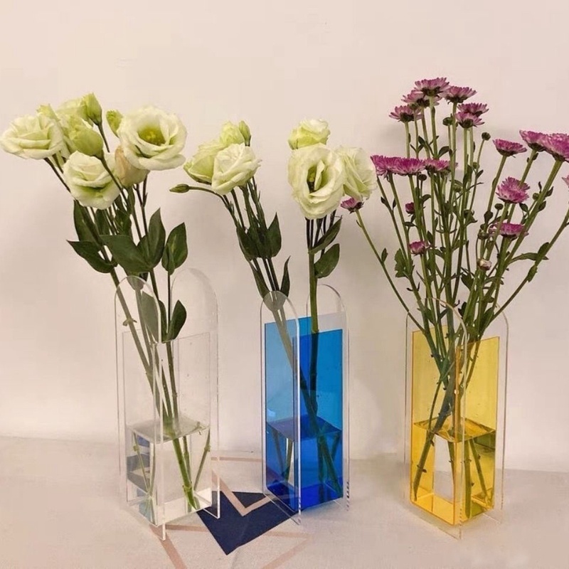 Bình Hoa Thủy Canh Bằng Acrylic Trong Suốt Thiết Kế Hiện Đại