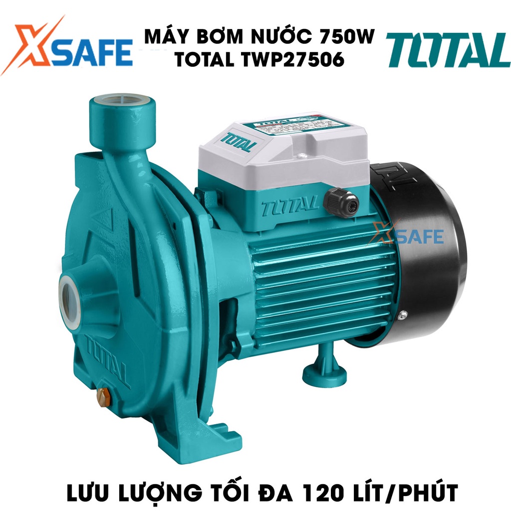 Máy bơm nước 750W TOTAL TWP27506 motor dây đồng Máy bơm nước Total chiều cao bơm tối đa 30m, lưu lượng tối đa 60 lít/ph