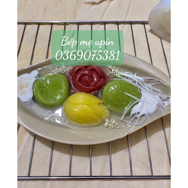 Set 4 Khuôn silicon hoa sen làm bánh trôi nước / hoa nổi hình hoa sen đẹp