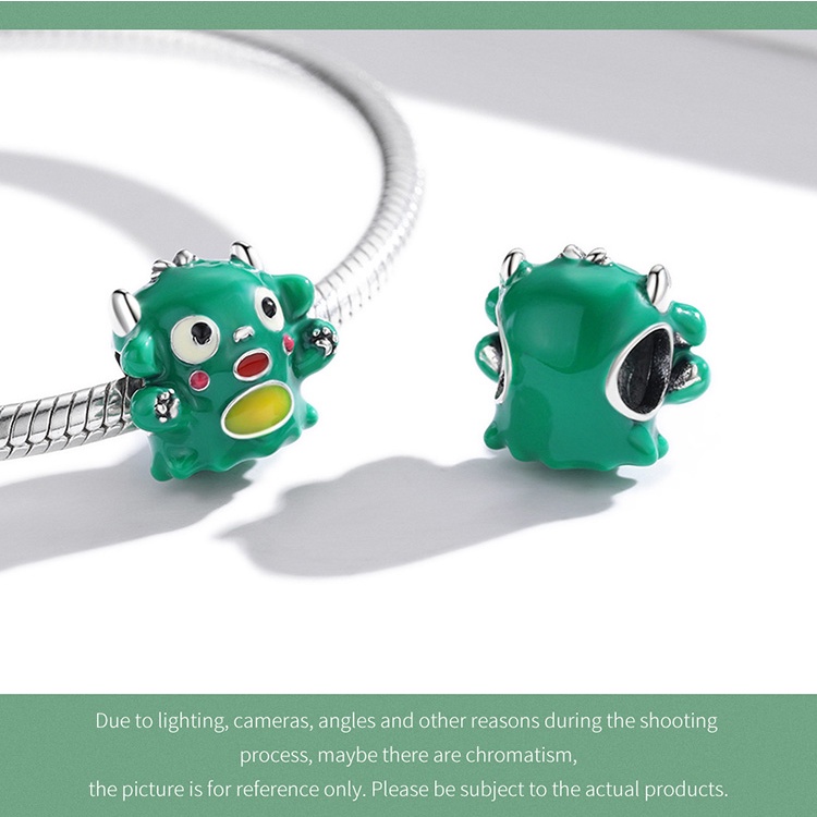 Mặt phụ kiện BAMOER SCC2054 bằng bạc 925 hình quái vật dễ thương 4 phong cách tùy chọn thời trang diy