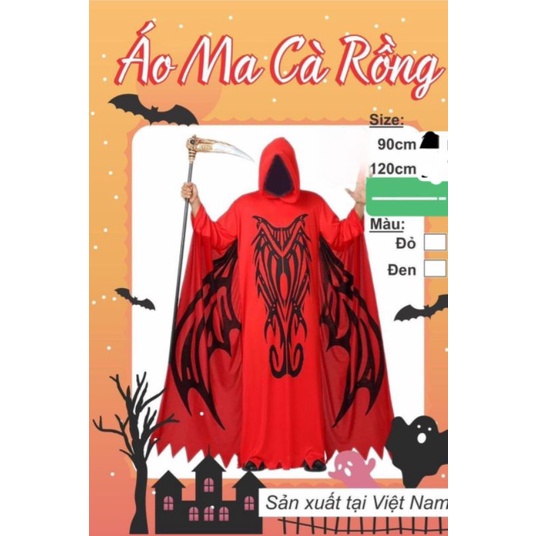 Áo choàng hóa trang Halloween cho bé trai gái