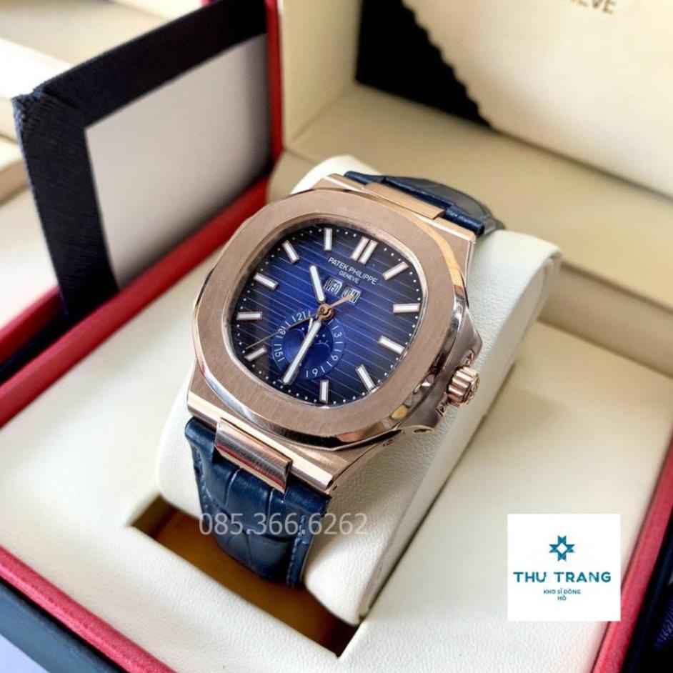 Đồng Hồ Nam PT Philip Cơ Automatic Nhật, Mặt Saphire 41-42mm vuông trơn 4 MÀU nổi bật, Chống Nước 5ATM