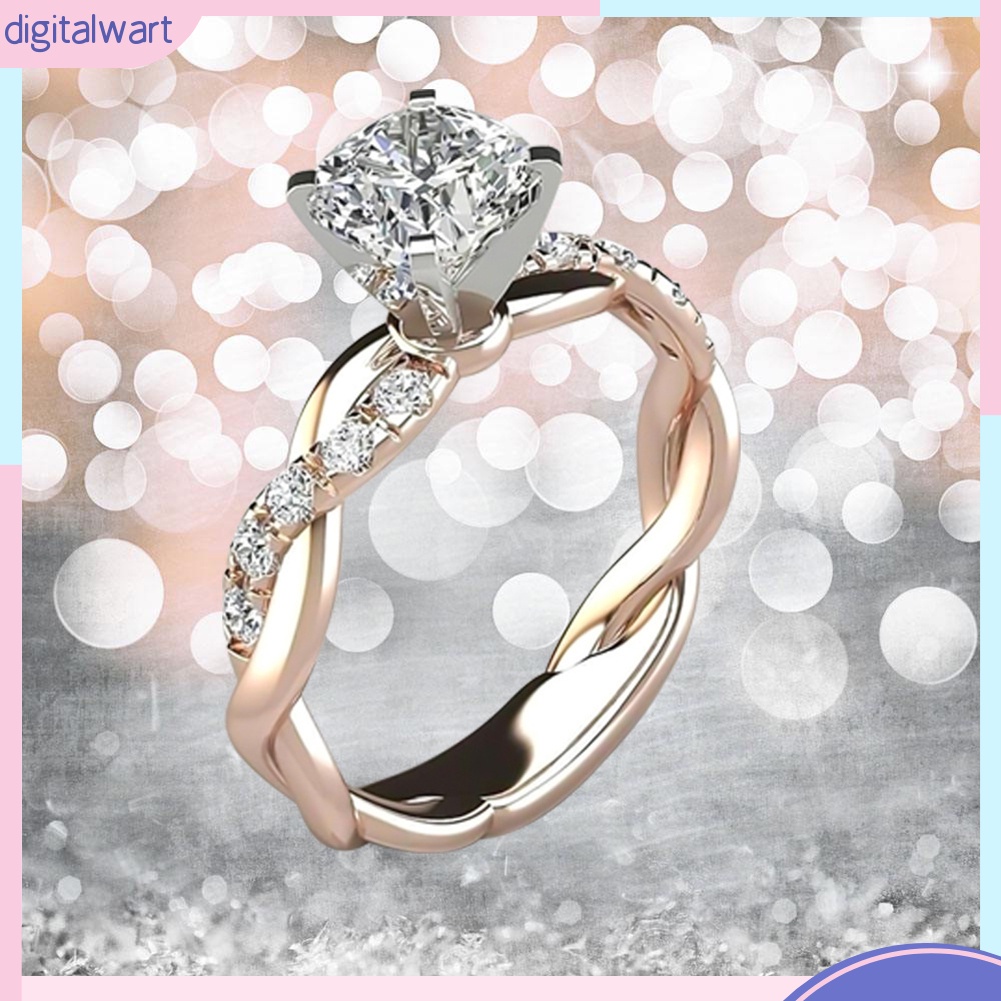 Nhẫn hợp kim đính đá zircon thời trang sang trọng dành cho nữ