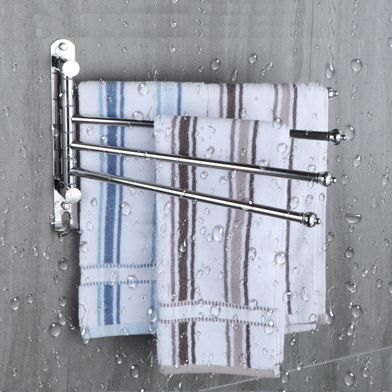 Thanh treo khăn nhà tắm dán tường 4 nhánh Inox 304 Cao cấp Latimax VKT4 - Tặng keo dán chuyên dụng siêu dính