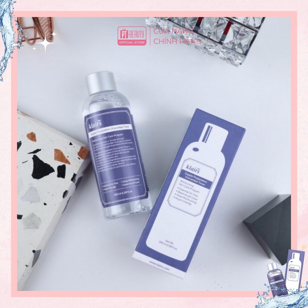 Nước Hoa Hồng Dưỡng Ẩm Dears,Klairs Supple Preparation 180ml