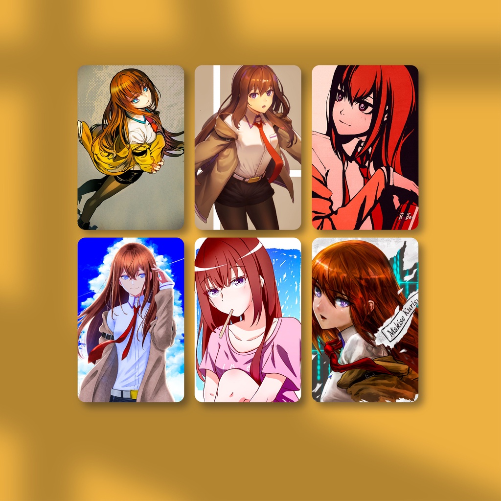 [ PHOTOCARD ] Thẻ Card Bo Góc Nhân Vật Makise Kurisu Trong Anime Steins;Gate  - Giấy Bìa Cứng - Có Màng Cán