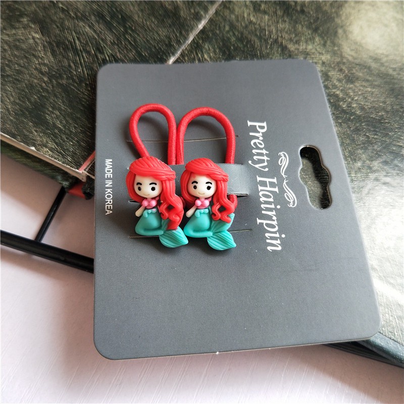 Set 2 dây buộc tóc co giãn dễ thương cho bé gái
