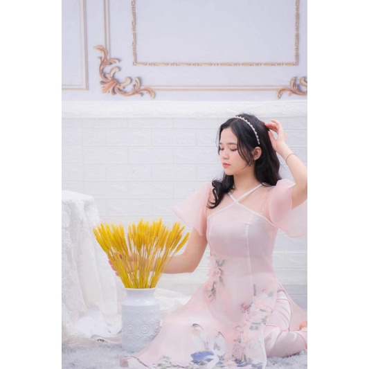 Áo dài cách tân nữ 4 tà Diên Hi sang chảnh quyến rũ phù hợp đi chơi chụp ảnh diện sự kiện lễ tết thời trang nữ