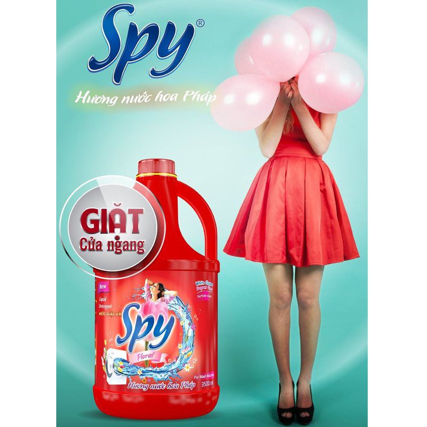 Nước giặt xả SPY đỏ cho máy giặt cửa ngang – dung tích 3,5L và 4,5L