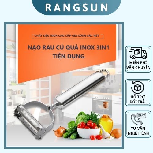 Nạo rau củ quả Inox cao cấp đa năng 2 in 1 (Nạo vỏ và bào sợi)