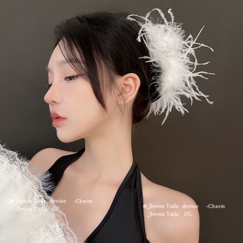 Kẹp Tóc Đính Nơ Và Lông Vũ Thời Trang Cho Nữ