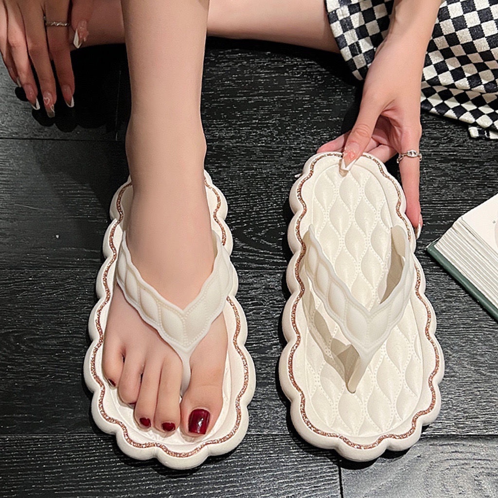 Jiashucheng Dép Xỏ Ngón Đế Dày Mềm Mại Chống Trượt Thời Trang Đi Biển Mùa Hè Cho Nữ