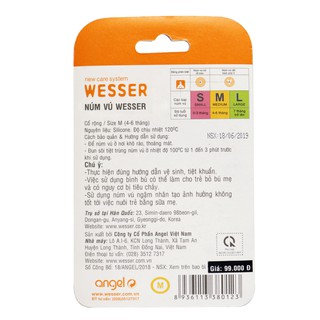 Vĩ Núm vú Wesser (Cổ rộng) Size M