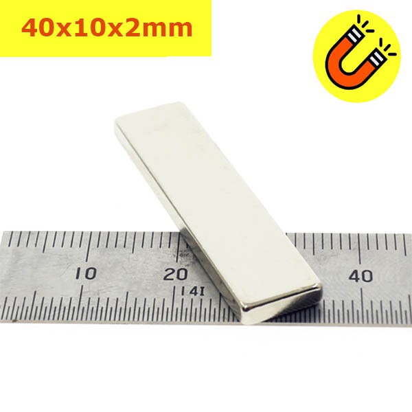 Nam châm đất hiếm 40x10x2mm, 40x10x3mm, 40x10x5mm