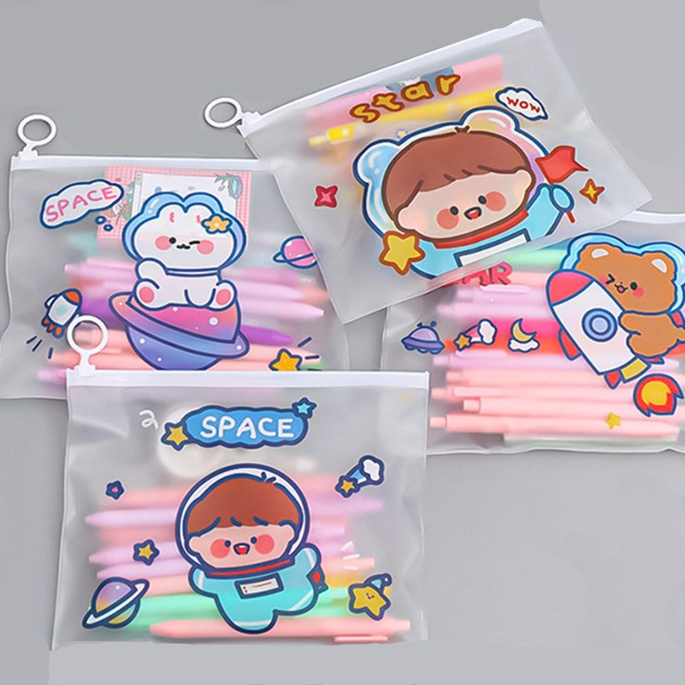 Túi Đựng Bút Trong Suốt Chống Thấm Nước Họa Tiết Khủng Long Hoạt Hình Ốp