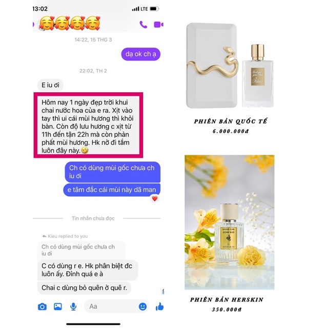Nước Hoa Hương hoa dịu ngọt lưu hương lâu GoodGirl Herskin