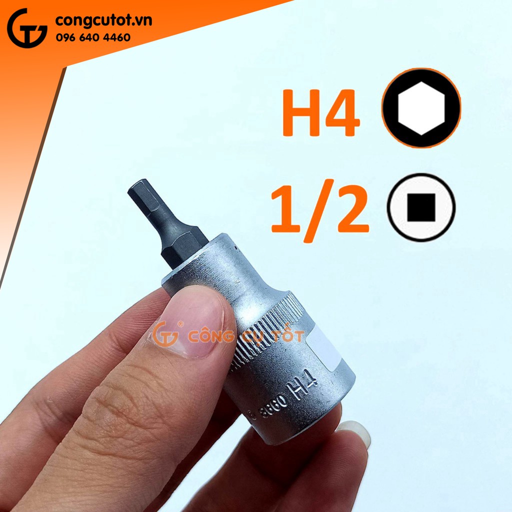 Đầu tuýp kèm mũi vít lục giác ngắn Standard