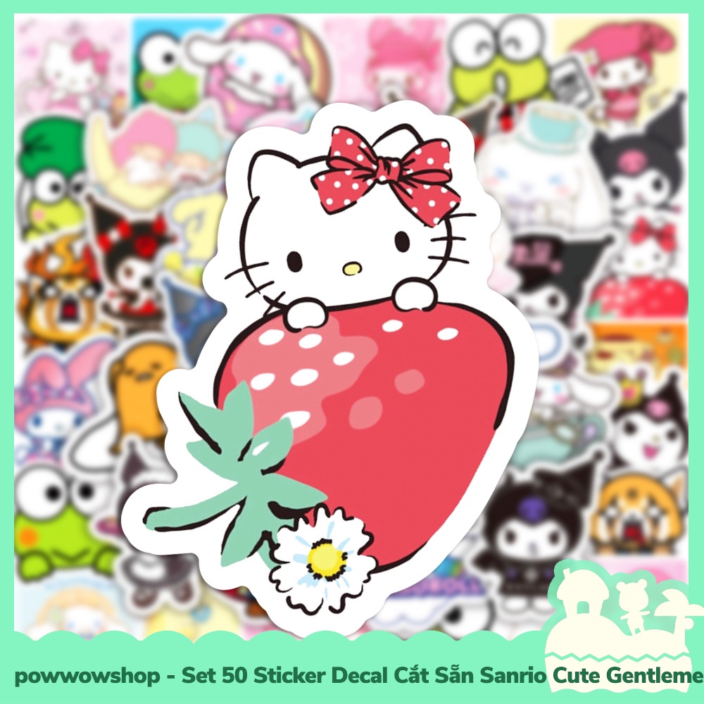 [Sẵn VN - Hỏa Tốc] Set 50 Sticker Mini Decal Dán Trang Trí Vật Dụng Mẫu Sanrio Family Cute Gentlement