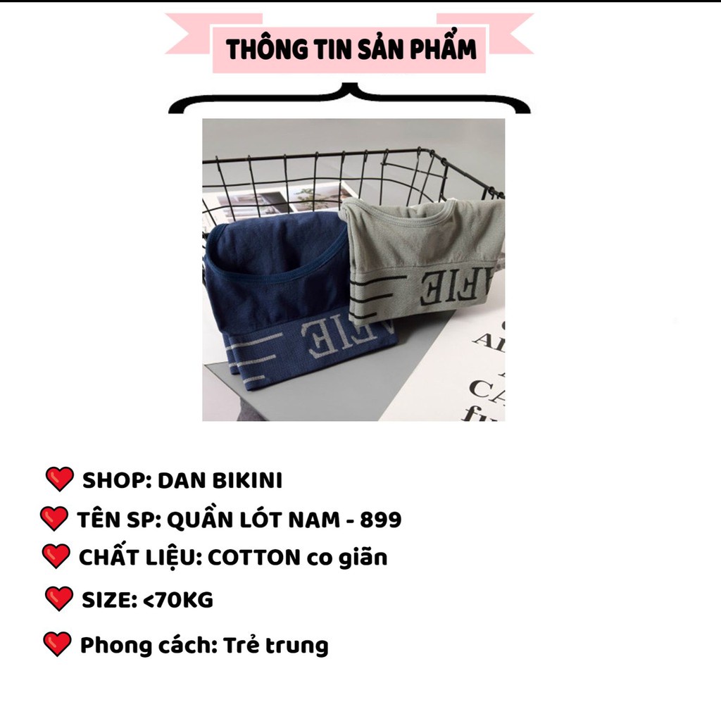 Quần Lót Nam ❤️FREESHIP❤️ Quần Sịp Nam xuất nhật cotton viền chữ thoáng mát dễ chịu mã 899