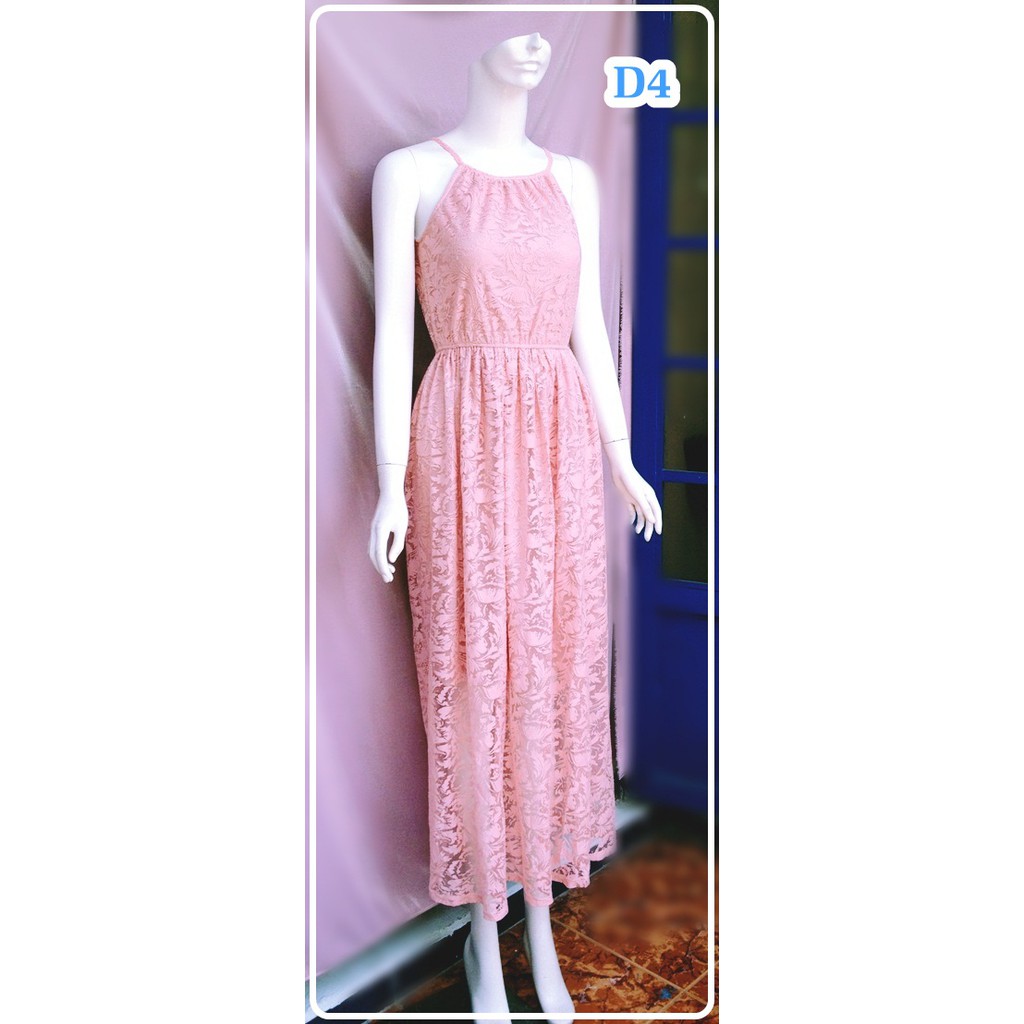 Dầm maxi ren hồng _ Thanh lý D4