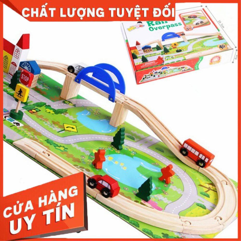 Mô hình Đồ chơi Đoàn Tàu Lượn-Thành Phố bằng gỗ