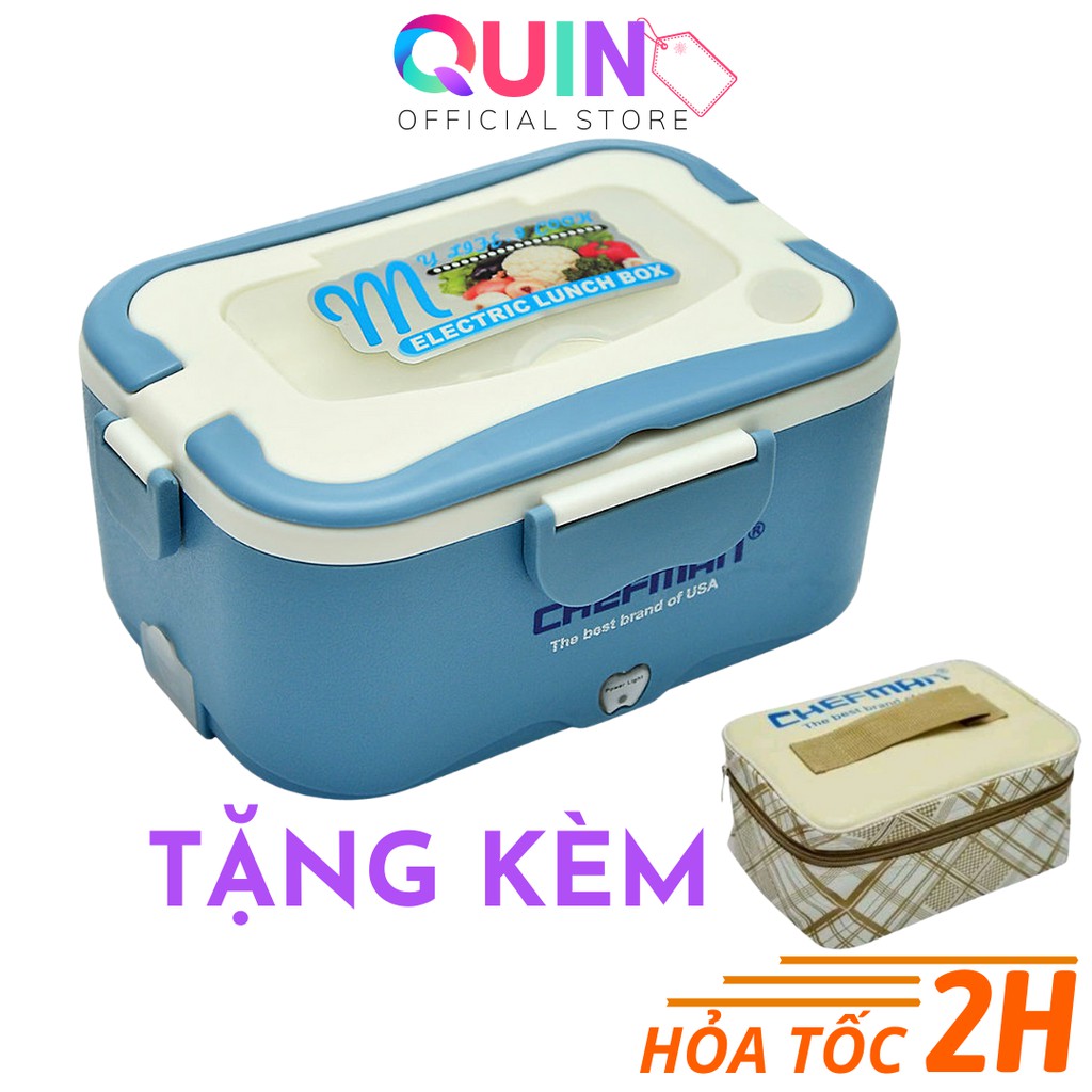 Hộp Cơm Hâm Nóng Chefman CM-113i Ruột Inox Tặng Kèm Bộ Thìa Dĩa Và Túi Da