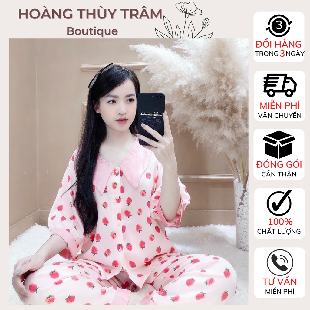 Đồ bộ Pyjama Sam Mango cổ nhọn cao cấp