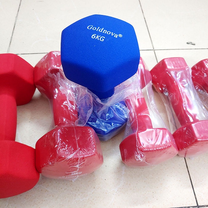 Tạ tay bọc cao su cao cấp Goldnova loại 3kg [Màu ngẫu nhiên]