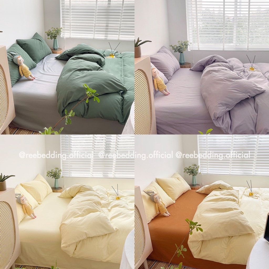 Bộ chăn ga gối Cotton TC Pastel REE Bedding nhiều màu đủ size giường nệm 1m2, 1m4, 1m6, 1m8, 2m