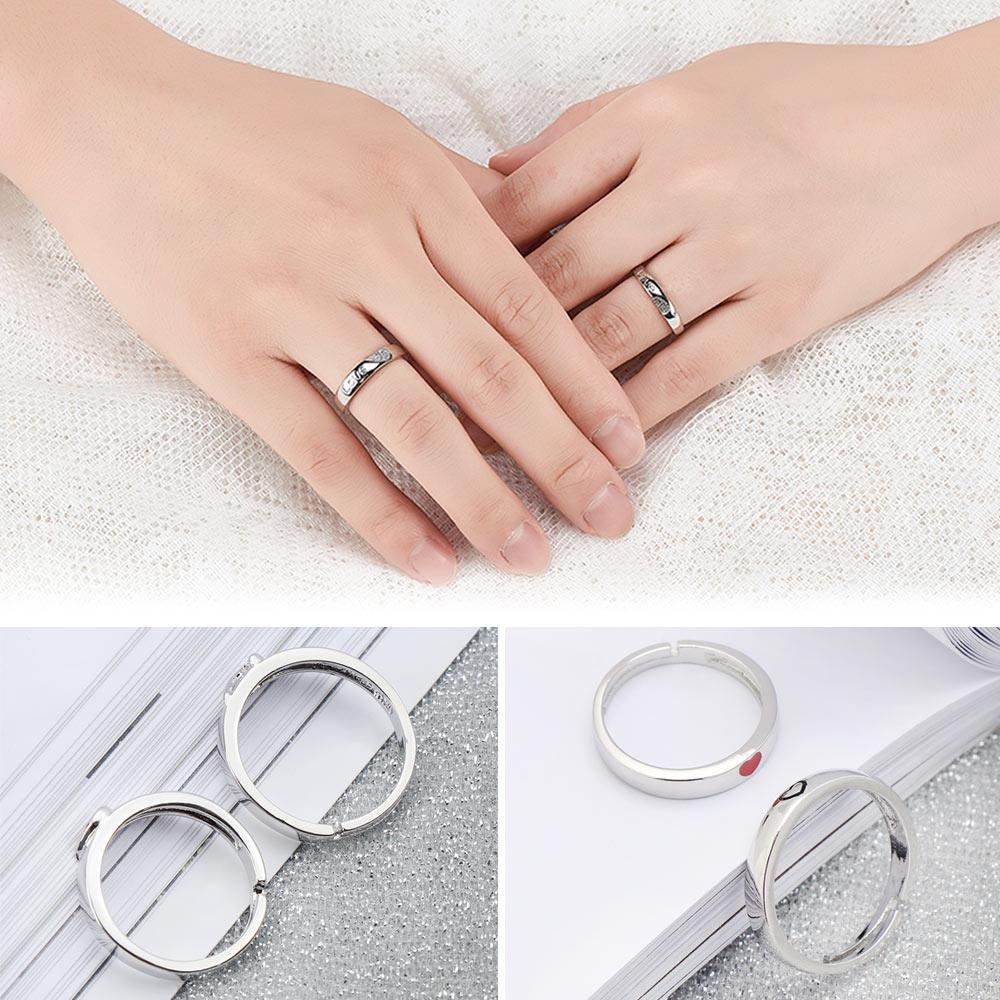 1 Cặp Nhẫn Đôi Cho Ngày Valentine|Trái Tim Trang Trí Xinh Xắn Chất Lượng