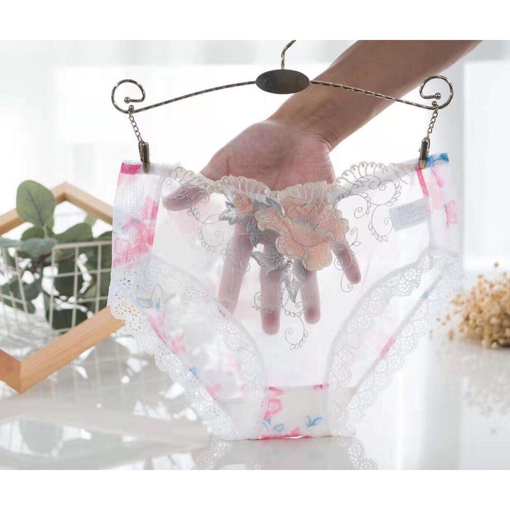 QUẦN LÓT 3D Hoa Hồng Ren Lưới Cực Đẹp KHÁNG KHUẨN 3D803
