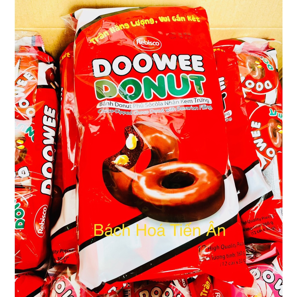 Bịch 12 Chiếc Bánh Donut Doowee Rebisco 360gr( 12 cái x 30g )