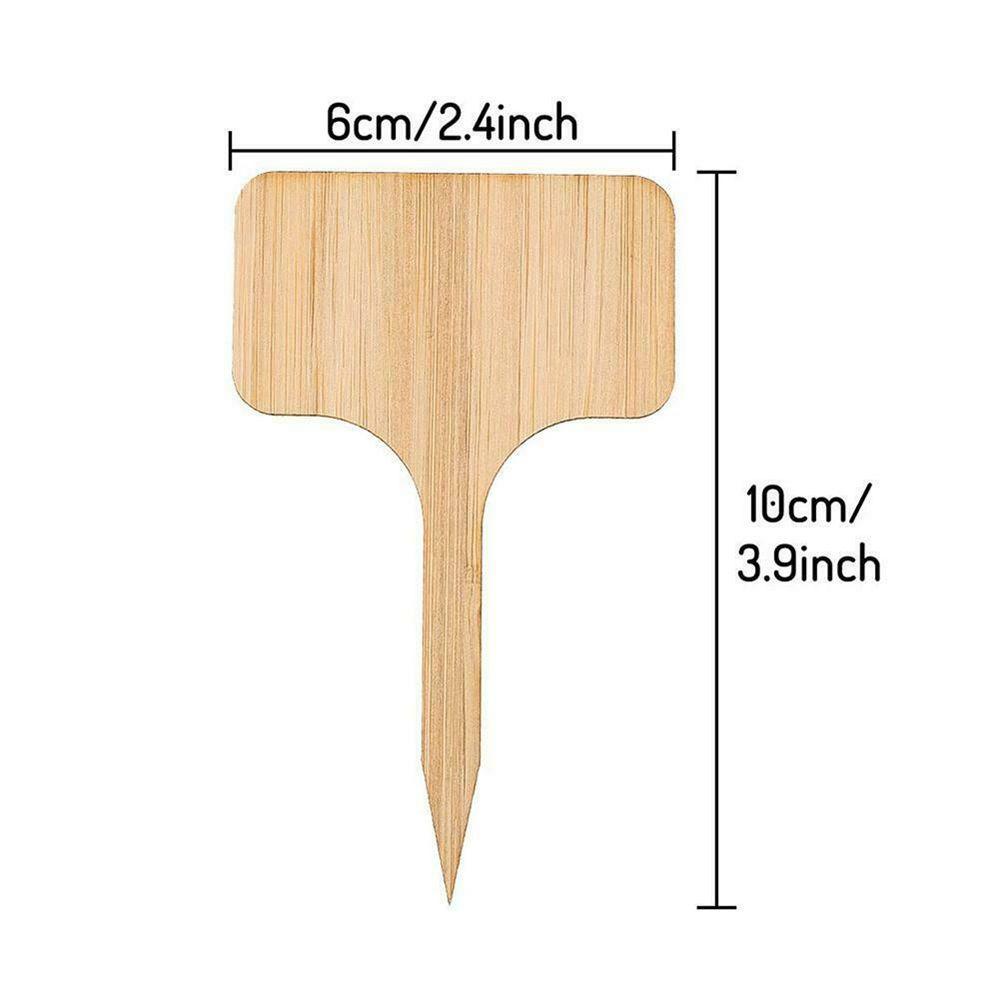 HARRIETT Bộ 50 Miếng Nhãn Tre Đánh Dấu Cây Trồng Hình Chữ T DIY