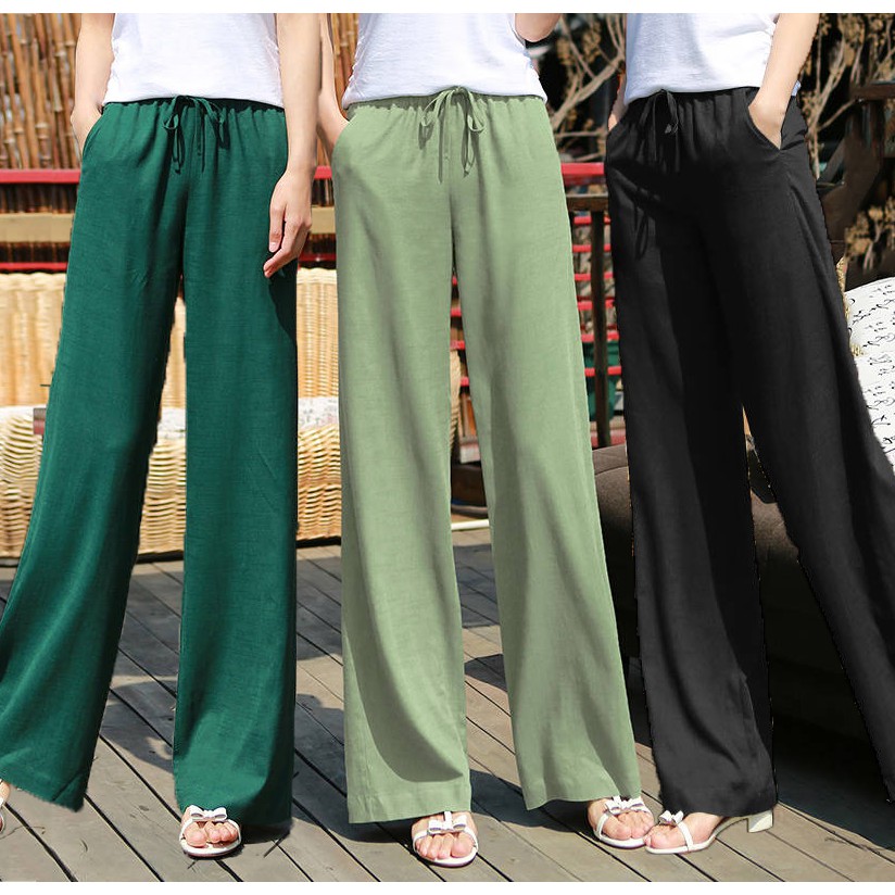 Women Straight Leg Pants High Waist Belt Loose Long Pants | BigBuy360 - bigbuy360.vn