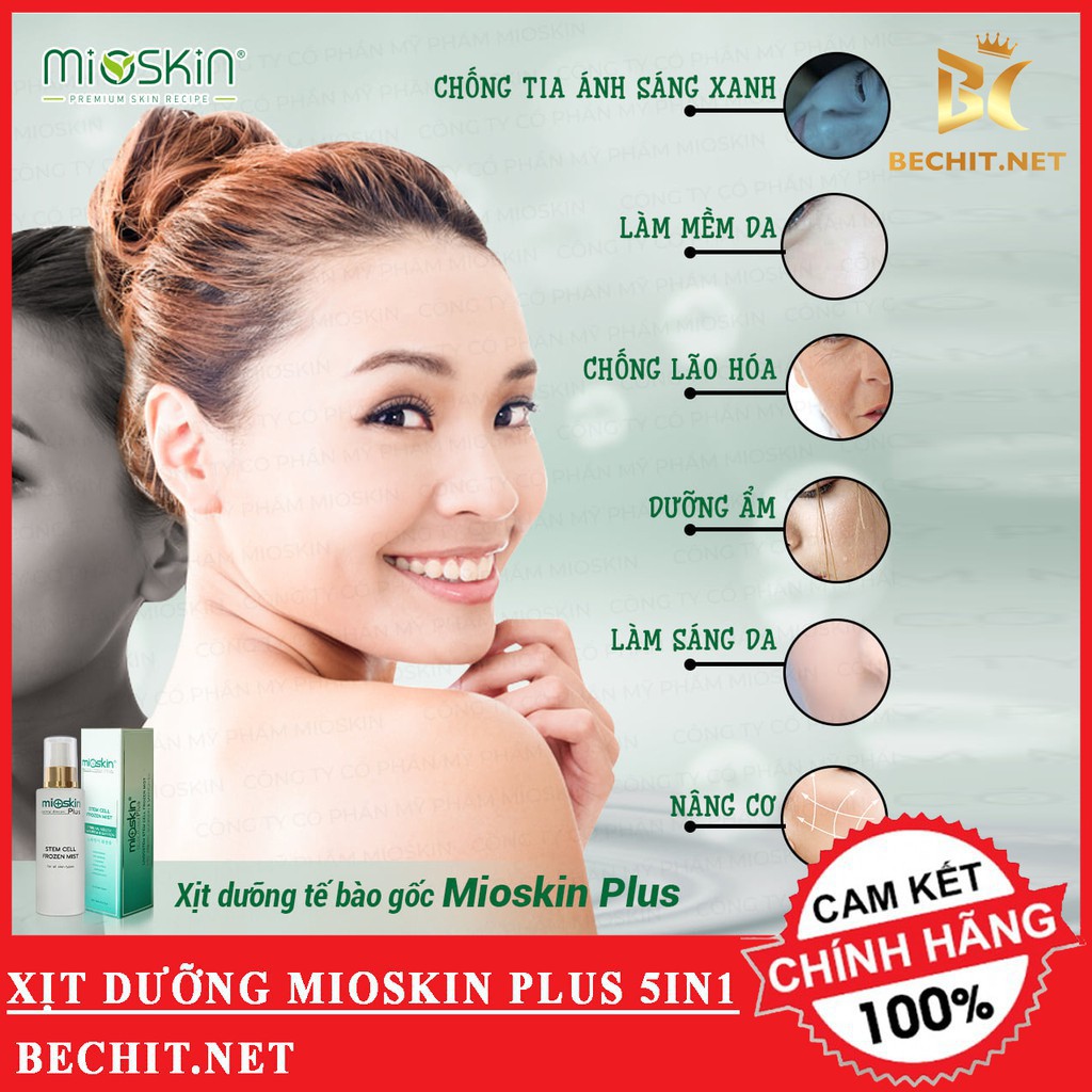 Mioskin Plus - Xịt Dưỡng Mioskin Hàn Quốc- Cấp ẩm Dưỡng Trắng và Tái tạo Da Ngăn Mụn Nám Tàn Nhang Lão Hóa