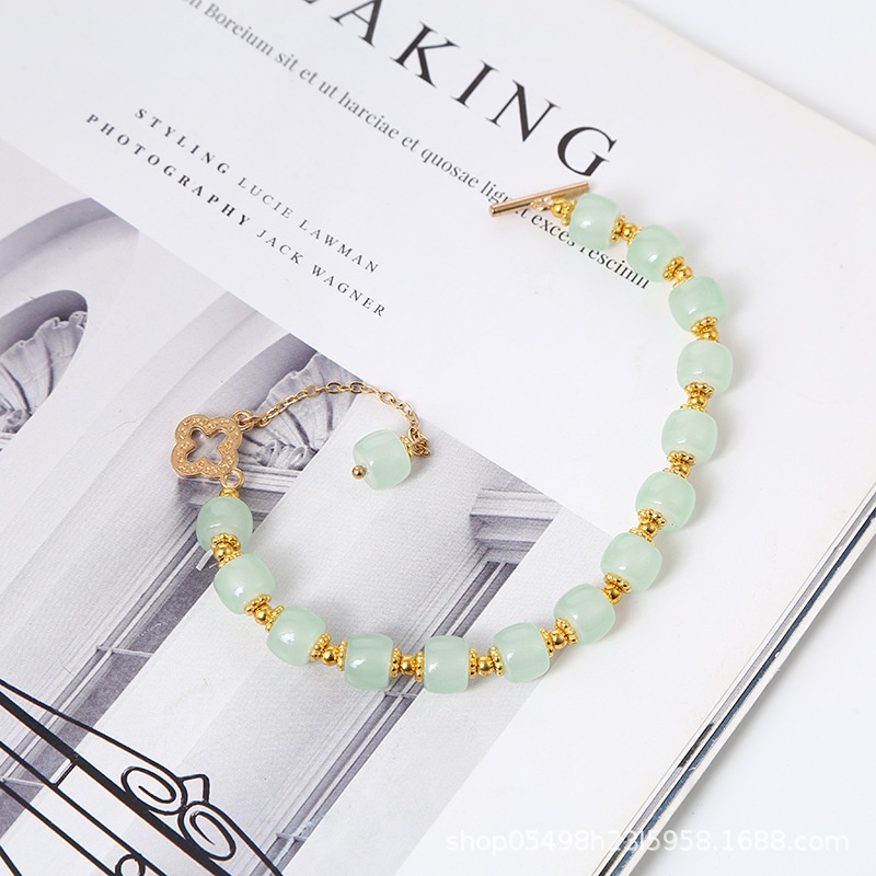 Vòng Tay Cỏ Bốn Lá Phong Cách Cổ Điển Sang Trọng Cho Nữ