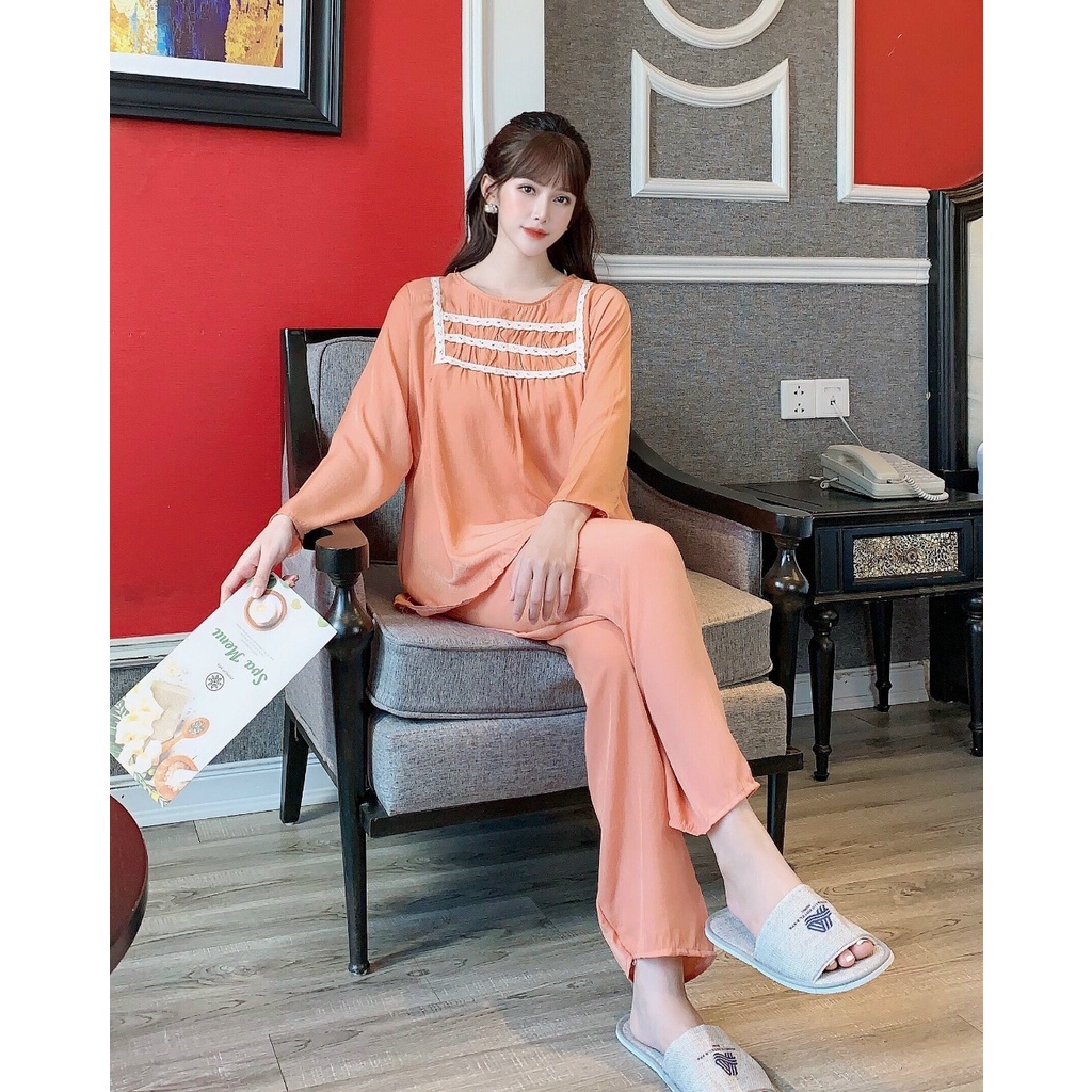 Bộ đồ bầu dài tay ba ren ngực kết hợp sau sinh M555 Mom and Baby