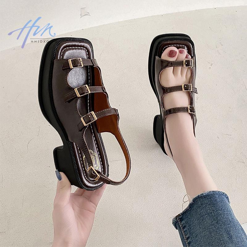 Giày Sandal Đế Dày Cài Khóa Phong Cách La Mã Thời Trang Mùa Hè 2022 Cho Nữ