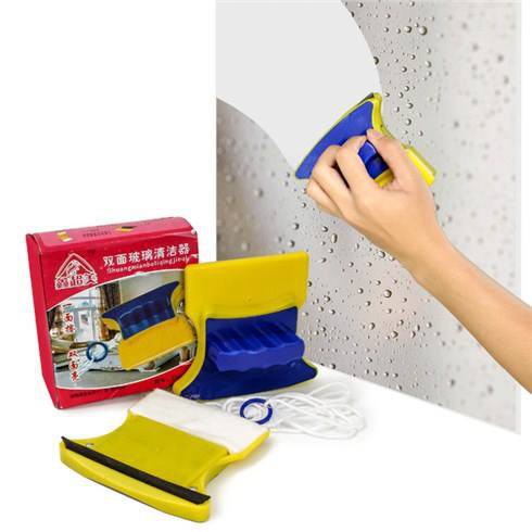 Dụng cụ lau cửa kính tiện lợi có nam châm lau cả 2 mặt kính cùng lúc