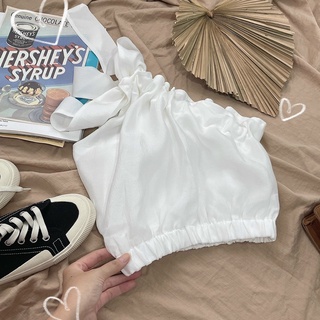 ÁO LỆCH BÈO VAI NƠ CROPTOP