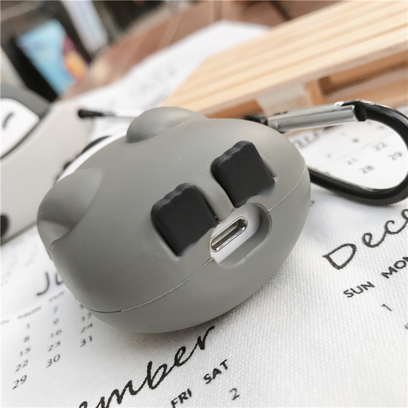 Case Airpods Chim Cánh Cụt Xám cho AirPods 1/2/Pro - airpod case