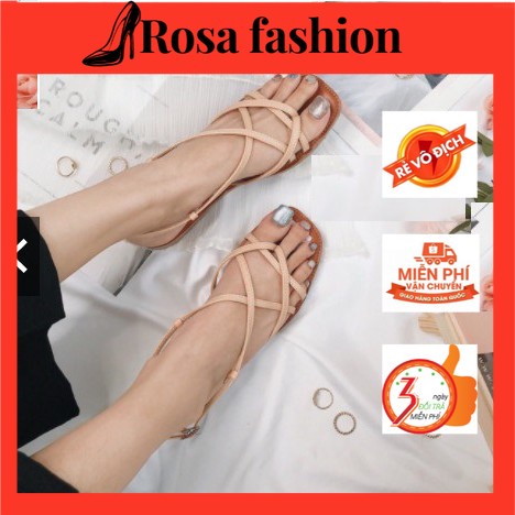 GIÀY SANDAL NỮ XỎ NGÓN DÂY CHÉO NỀN NÂU MYS - SD-0276
