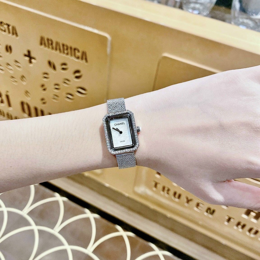 Đồng hồ nữ Chanel premiere 26mm máy Swissquartz, viền đính đá cao cấp, dây da cao cấp