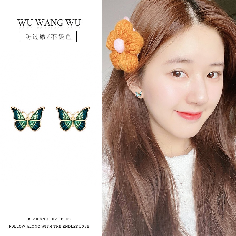 【kifli】 Khuyên tai hình bướm thời trang Hàn Quốc cho nữ