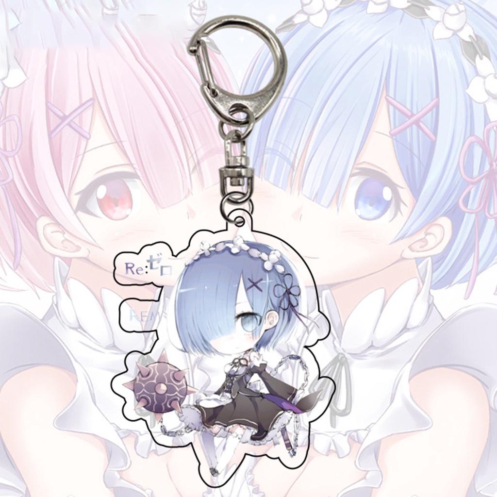 Móc Khóa Hình Nhân Vật Hoạt Hình Arcylic Rem Xinh Xắn