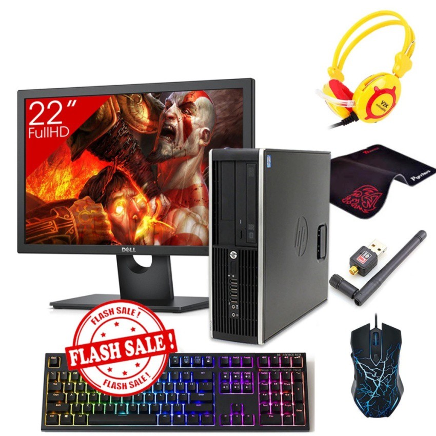 Combo Máy tính Văn Phòng HP 6300 Pro SFF + Màn hình Dell 22inch Full HD (G2030, Ram 4GB, HDD 320GB) + Quà Tặng | BigBuy360 - bigbuy360.vn