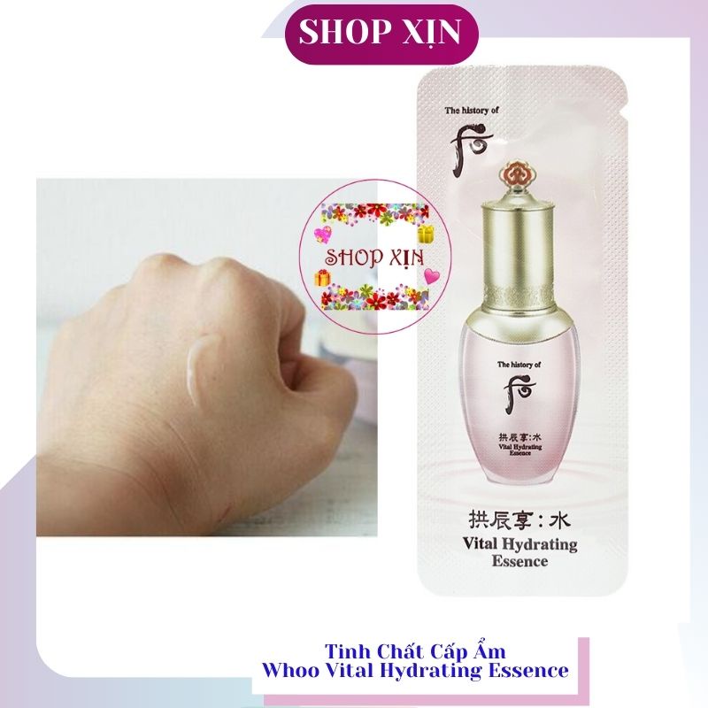 Gói Sample Whoo Essence Vital Hydrating 1ml, Ttinh Chất Siêu Cấp Nước Whoo Hồng