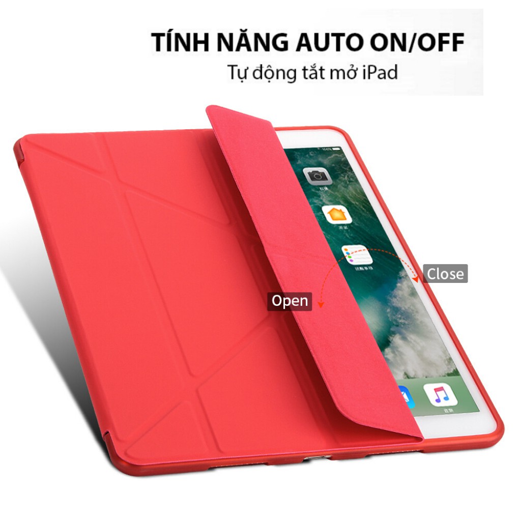 Bao da ipad Silicon Gập Tam Giác đẹp ipad Pro 12 9/11/Air 3/Air4/gen 5/6/7/8/9...MART CASE