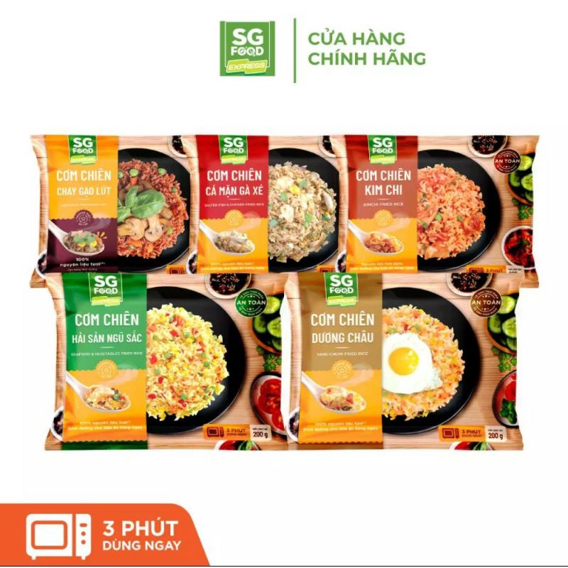 Combo 5 gói cơm chiên đủ vị Sài Gòn Food SGFood 200g (Chỉ giao HCM)