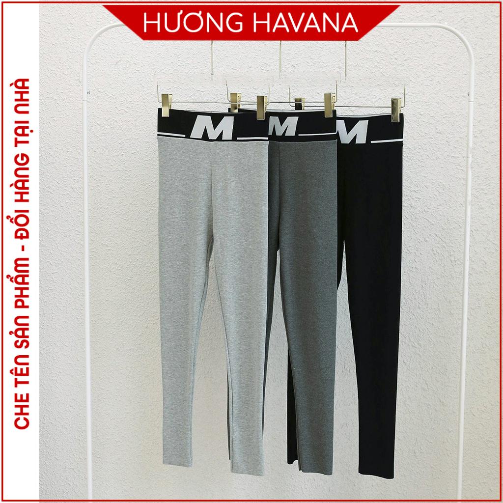 Quần legging tăm cạp cao chữ M mẫu mới siêu hot mã Havana FQ09